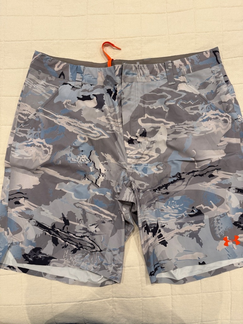 Under Armour Men’s Gray & Light Blue Camo Swim Board Shorts